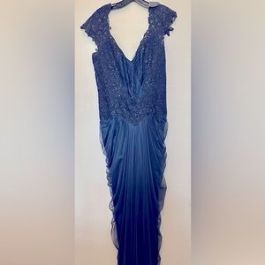 Gown Evening Tadashi Shoji Navy Blue